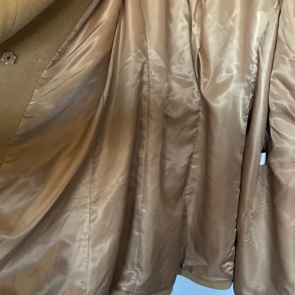 Michael Kors Camel Belted Wrap Coat Wool Cashmere Blend SzL Classic Spring Layer - Picture 5 of 17